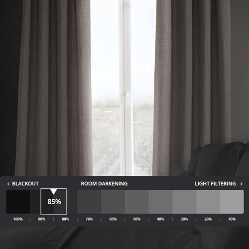 HPD Half Price Drapes Grommet Linen 120 Inches Long Darkening Curtains for Bedroom & Living Room (1 Panel), 50W x 120L, Mink - Image 2