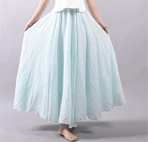 Robe longue d'été en lin légère et opaque à taille élastique - 6