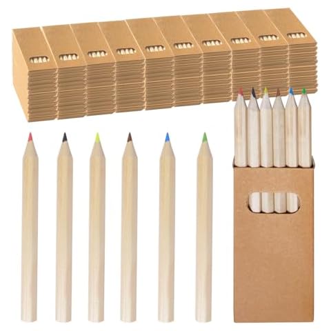 Olutacot 110 Packs/660 Pcs Mini Drawing Colored Pencils Pre Sharpened Colored Pencils Portable Short Fat Pencils Bulk Mini Art Coloring Supplies for Children Painting Classroom School Supplies Cover