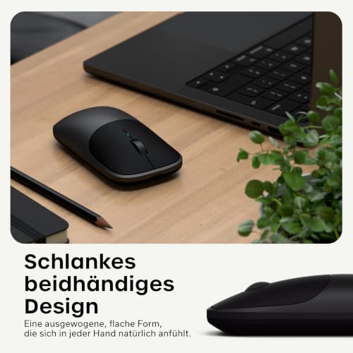 SATECHI Kabellose Maus Slim EX, Bluetooth & 2,4 GHz, Aufladbar, Schwarz – Ansicht 6