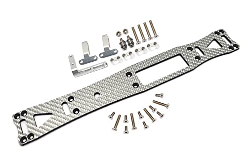 Plaque De Fixation Avant En Fibre De Carbone GPM Racing Pour Tamiya TA08 Pro 1/10 – Set De 3 Pièces, Argent, Renfort Et Protection