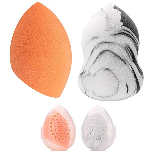 LuLyL 2 esponjas de maquillaje, adecuadas para cremas faciales, polvos sueltos, correctores, sombras de ojos y rubores.