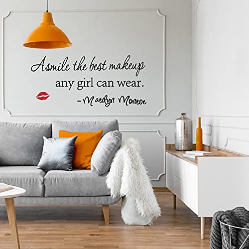 Wall Stickers,Wall Decals Room Decor for Bedroom Aesthetic, Wall Decal Room Decor, Stickers Mirror Wall Decorations, Wall Stickers for Bedroom/Living Room, Stickers Art Decor for Smile Girl