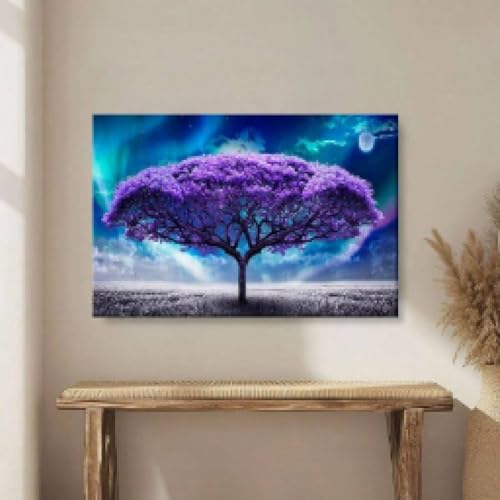 Impression sur toile arbre abstrait 80x140cm haute définition avec cadre durable