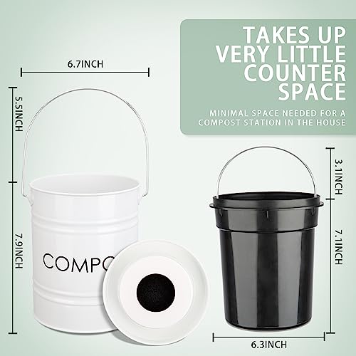 Image of Vipush Kitchen Compost Bin Indoor (White)