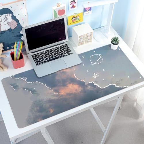 デスクマット すべり止め 耐水 耐熱 オフィス 両面2色 学習机 マウスパッド お手入れ簡単 防水 画像03 多機能 デスクを守る 1400x700mm オシャレ ノートパソコン用 レザー調