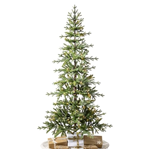 Balsam Hill 6ft Pre-Lit Alpine Christmas Tree - Sparse Artificial Christmas Tree with 200 Clear LED...
