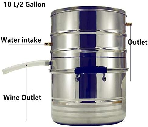New 10L 2 Gallon Home DIY Moonshine Still Whiskey Brandy Alcohol Bolier Essential Oils Water Distiller Stainless Steel Brewing Kit Wine Making