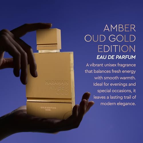 Image of Al Haramain Amber Oud Gold Edition Eau De Parfum Spray 60ml + ATOMIZER - Unisex Perfume Arabian Perfumes for Women & Men - Long-Lasting Sweet Fragrance Arabic Cologne - Men & Women's Gift (2 oz.)