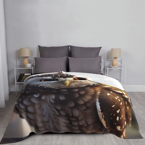 Couverture micro polaire hibou ultra chaude et légère pour chambre