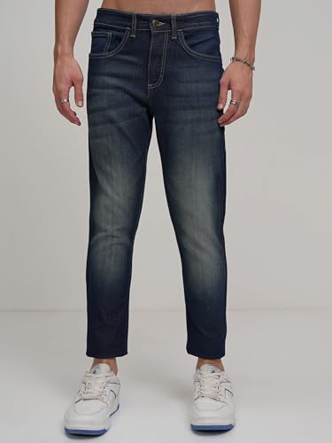 Image of Highlander Mens Tapered Fit Denim Jeans for Man| Regular Length|Mid-Rise|Stretchable Fabric for Comfort fit| Jeans for Man | Men Jeans