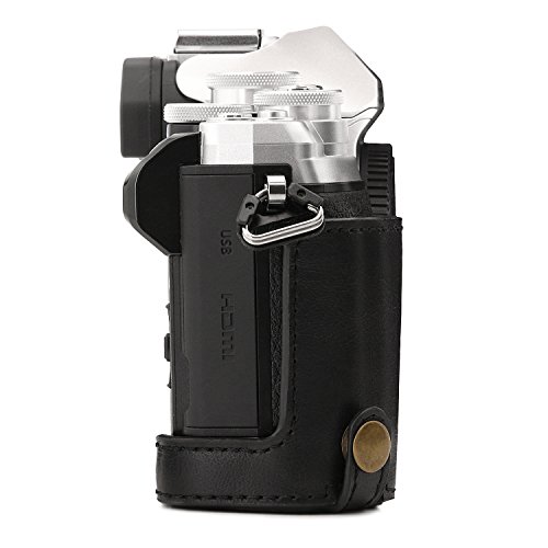 Megagear Olympus Om-D E-M10 Mark Iii Ever Ready Leather Camera Half Case And Strap, With Battery Access - Black - Mg1350 #TOP5