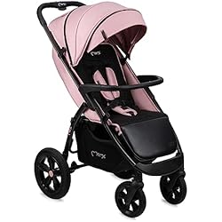 MoMi MIYA Silla de paseo para niños a partir de 6 meses (hasta 22 kg), arnés ajustable de 5 puntos, cesta de la compra, saco para los pies, portabebidas, protector de lluvia y mosquitera