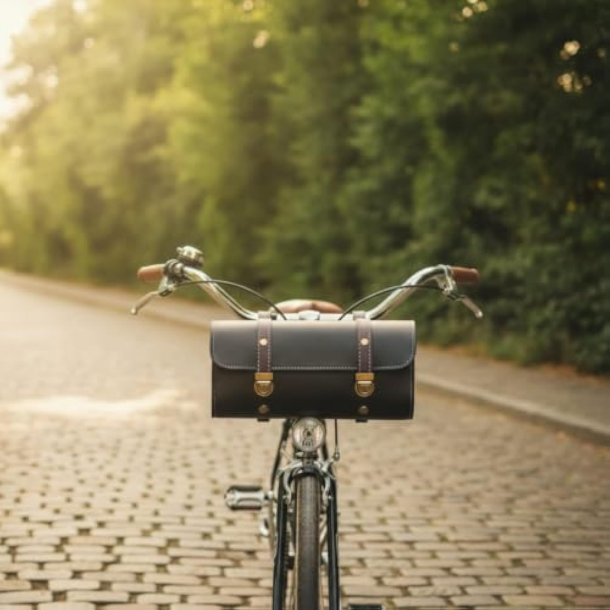 Vintage-Style Cylindrical Handlebar Bag, Retro Handlebar Bag