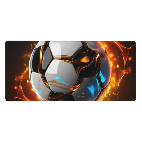 Tapis de souris long motif football de 90x40 cm pour décorer votre studio