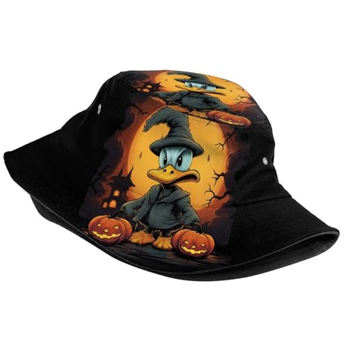 Image of Funny Duck Bucket Hat Fisherman Hat Beach Travel Sun Hat Outdoor Cap for Unisex Men Women