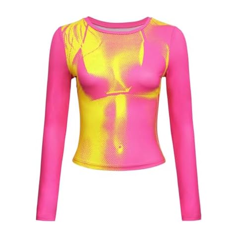 Women's 3D Body Print Crop Tops Cover
