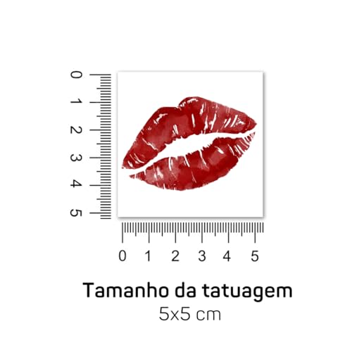 Tatuagem Mania, Tatuagem Temporária Beijo Beijinho | Colorida 042