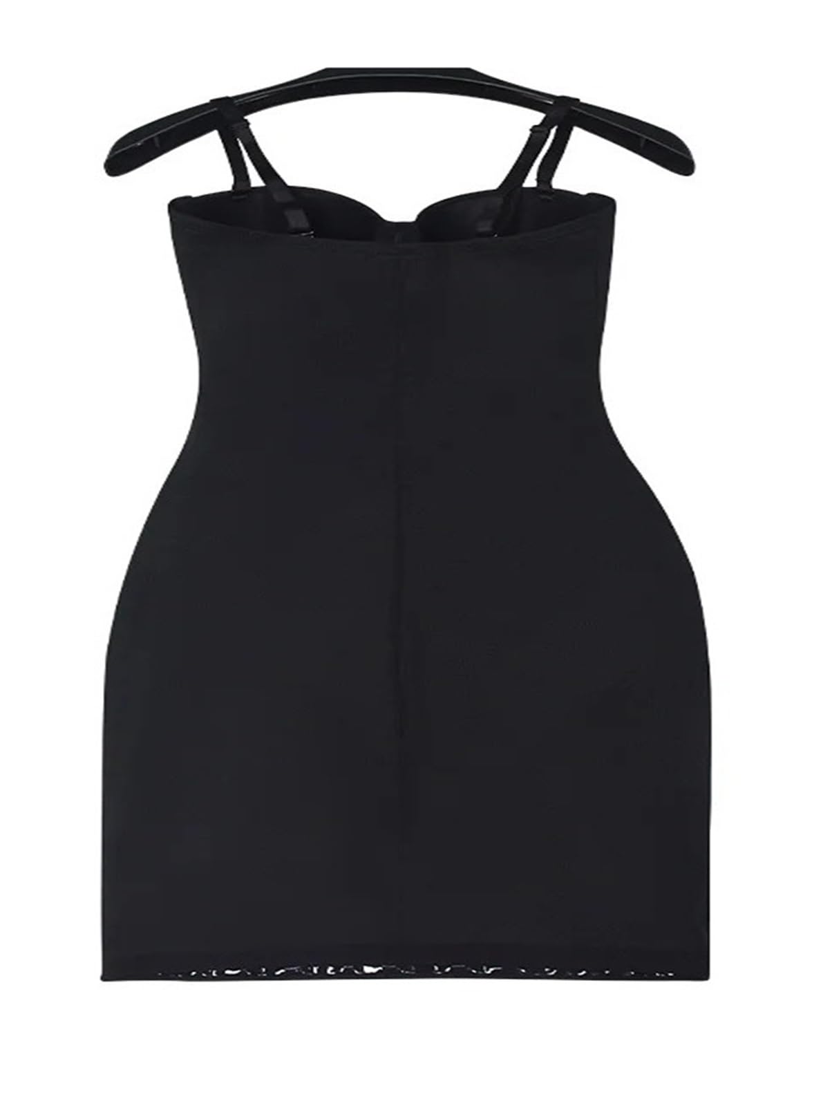 Robe Gaine Sculptante Robe Moulante à Bretelles Spaghetti for Femme, Amincissante, Longue, avec Ourlet antidérapant, Push-up, Moulante et Moulante, avec Bonnets à Armatures, Noire(L)