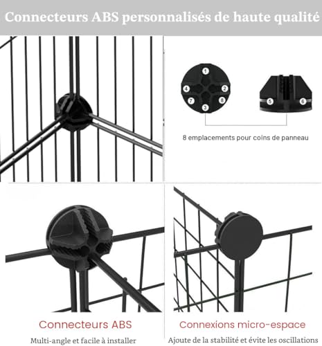 Cage de lapin et enclos pour cochon d'Inde modulable Langxun en métal - 30 * 38 - 6