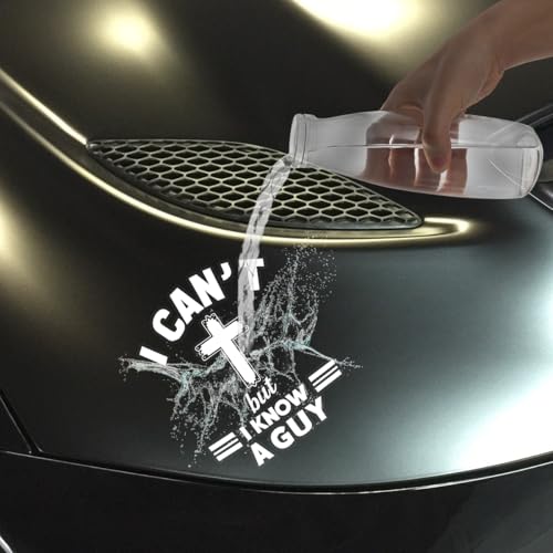 Image of Premium I Can't But I Know A Guy Decal Vinyl Car Sticker, Christian Gift Idea, Decals, Transparent Vinyl Sticker Window Size (6.1 x 4.7 inches)