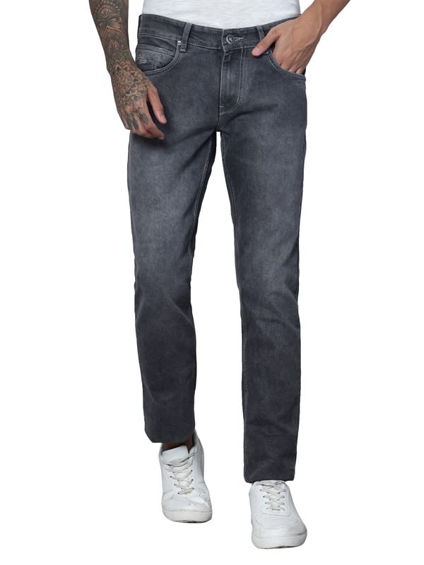 Cantabil Men Grey Cotton Regular Fit Casual Jeans (P_MDNM00348_HI...