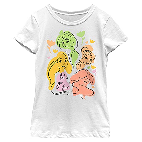 Disney Abstract Princesses Girl's Solid Crew Tee