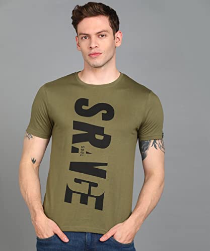 Image of Urbano Fashion Men's Graphic Printed Round Neck Half Sleeve Slim Fit Cotton T-Shirt