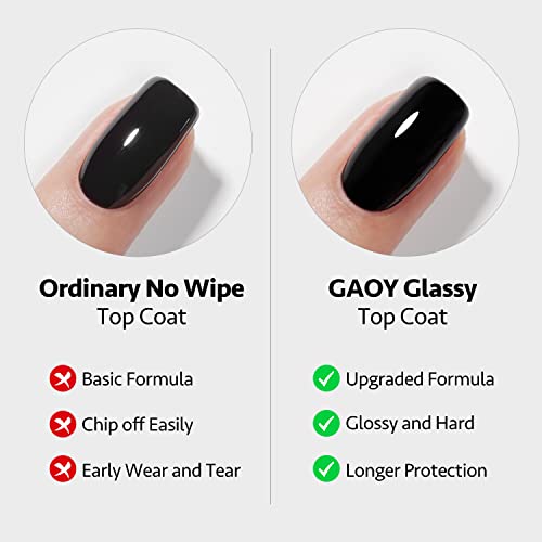 Gaoy 16Ml 2 Pcs Glassy Gel Top Coat And Base Coat Set,No Wipe Foundation Combination For Uv Light Cure Nail Polish thumb #2