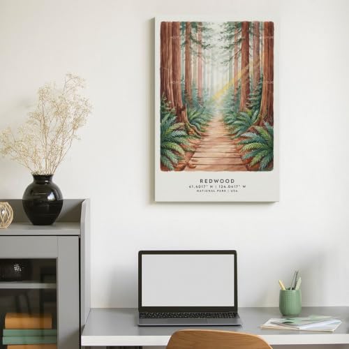 Poster Redwood poster de voyage aquarelle decoration murale maison 40x60 - 6