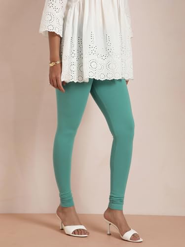 Image of TWIN BIRDS Tailored Cut and Classic Fit Super Stretchable Elastane Fabric Churidar Leggings for Women