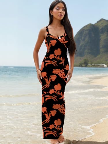 Image of Nimsruc Women Summer Long Dress Casual Slip Sexy Slim Sleeveless Bodycon Maxi Dresses for Women 2024