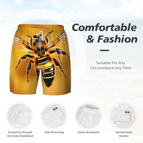 Short de bain pour homme imprimé abeille double couche - 5