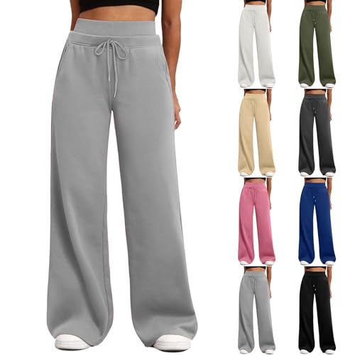 szvbofueck Jogginghose Damen Baggy High Waist Traininghose Mit Kordelzug Und Taschen Stretch Sweatpants Einfarbig Weites Bein Sporthose Outdoor Laufhose Yoga Fitnesshose,S-XXL szvbofueck Jogginghose Damen Baggy High Waist Traininghose Mit Kordelzug Und Taschen Stretch Sweatpants Einfarbig Weites Bein Sporthose Outdoor Laufhose Yoga Fitnesshose,S-XXL