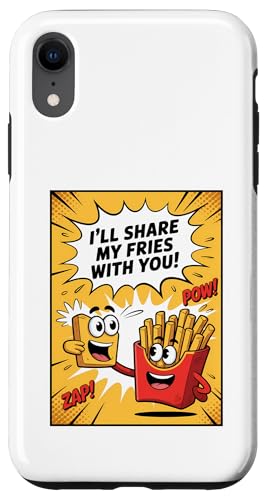 Compartiré mis papas fritas contigo al estilo cómic Carcasa para iPhone XR