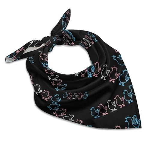 Rooster Hen Chicken Transgender Flag Bandanas Face Mask Square Scarf Headwear Silk Head Scarves Lightweight Wrap Neck Scarf