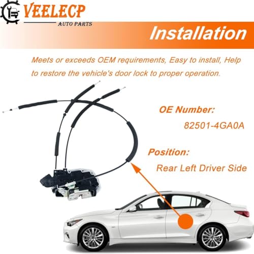 Image of Door Lock Actuator Compatible with 2014-2020 Q50 Rear Left Driver Side