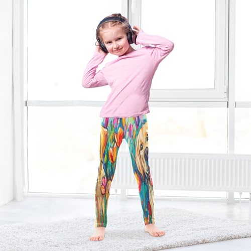 Toddler Girls Leggings Printed Yoga Pants Leggings Lovely and Happy Light Golden Labrador Dog for Kids4