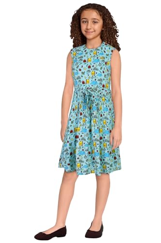 Image of Allen Solly Girls' Cotton Blend Dress | Soft Comfortable Feel | Casual Frock | Party & Everyday Wear