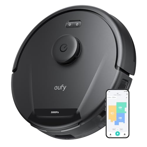 Eufy L60 Saugroboter, Ultra Starke 5.000Pa Saugkraft, Staubsauger Roboter mit iPath Laser-Navigation, für gründliche Bodenreinigung, App-Steuerung,