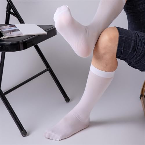 Men's Casual Office Business Dress Velvets Silk Socks Middle Calf Length Comfortable Breathable Formal Suit Stockings4