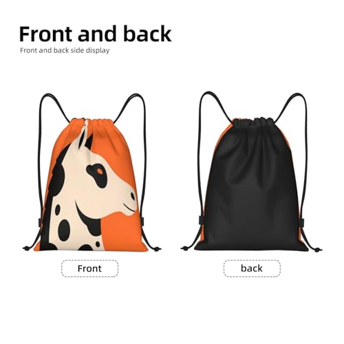 Funny Horse Orange Drawstring Bag Dance Yoga Bag3