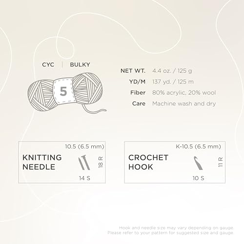 Lion Brand Yarn, Hue + Me Chunky Yarn for Crocheting, Knitting, and Crafts, Agave, 1 Pack