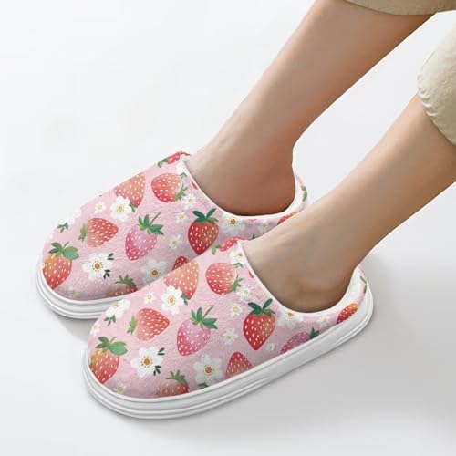 UNICEU House Slippers for Women Lightweight Cozy Fluffy Slipper Non-slip Warm Back Closed House Shoes4