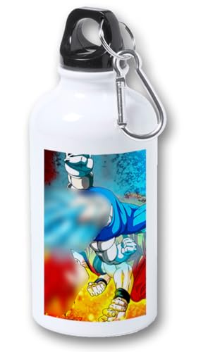 MERCHANDMANIA BIDON 400ML METALICO serie dibujos lucha artes marciales guerreros para viaje y deporte