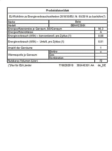 Beko BBIM12300X b300 Einbau-Backofen, 60 cm Backofen, 72 l Volumen, Dampfreinigung SteamShine, 8 Heizarten, AeroPerfect für gleichmäßiges Backen, Multifunktionsofen, Edelstahl