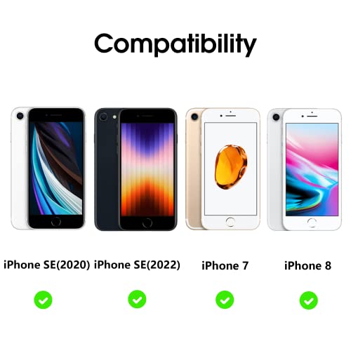 Vaks For Iphone Se 2022 Case/Iphone Se 2020 Case,Iphone 7 8 Case Wallet Card Case With 2 Screen Protector + Guide Frame,Pu Leather Flip Cover Rfid Blocking Card Slot Case, Blue #TOP1