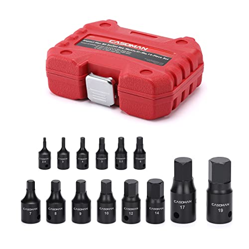 CASOMAN Impact Hex Bit Socket Set, 14-Piece Set, 1/4