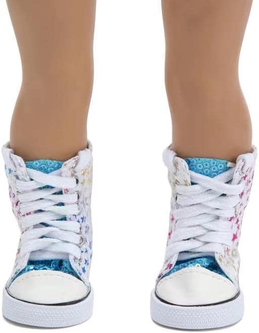 Doll Shoes Accessories Doll Snow Boots Fit 18-inch American Doll Girl Dolls (Canvas Boots)