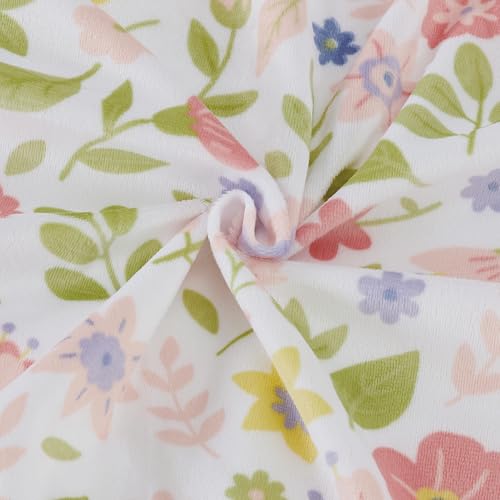 Image of CREVENT Minky Floral Toddler Blanket for Girls - Soft Plush Kids Throw Blanket as Gift for Age 3+ - 40x60 Inches (Daisy)